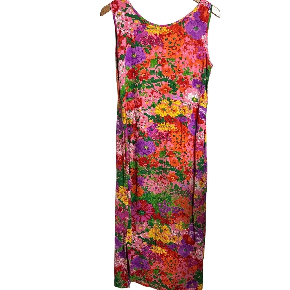 VTG JAMS WORLD Womens XS- S In Bloom Floral Midi Maxi Dress‎  Pink Multi
